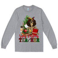 Heather Grey very merry teacher skeleton Long Sleeve Tee - NancyCooperArtShop