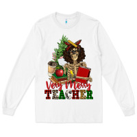 White very merry teacher skeleton Long Sleeve Tee - NancyCooperArtShop