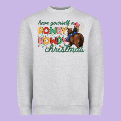 Have Yourself A Rowdy Howdy Christmas Heavyweight Sweatshirt Designed By Maliassmallbusiness