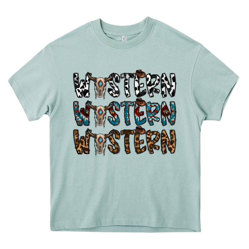 Western Western Western Heavy Core Tee by CowhideDigitalArt | Teevron