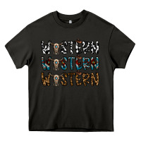 Asphalt western western western Heavy Core Tee - CowhideDigitalArt