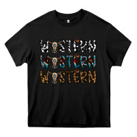 Black western western western Heavy Core Tee - CowhideDigitalArt