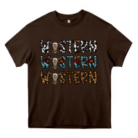 Chocolate Brown western western western Heavy Core Tee - CowhideDigitalArt