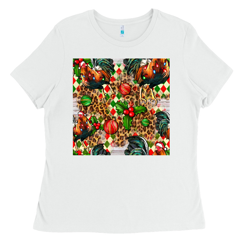 Christmas Leopard Chicken Ladies Tee by FaDigitalArtStudio | Teevron