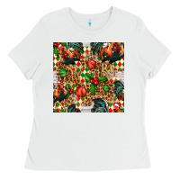 White christmas leopard chicken Ladies Tee - FaDigitalArtStudio