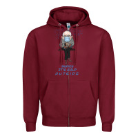 Burgundy Bernie it's Cold Outside Zipper Hoodie - Bettercallsaul