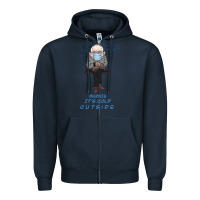 Navy Bernie it's Cold Outside Zipper Hoodie - Bettercallsaul