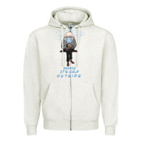 Oatmeal Heather Bernie it's Cold Outside Zipper Hoodie - Bettercallsaul