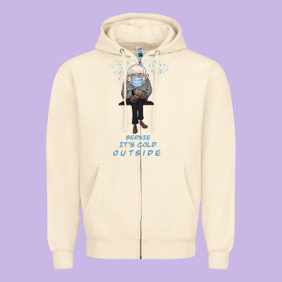 Bernie It's Cold Outside Zipper Hoodie Designed By Bettercallsaul