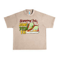 French Oak stepping into juneteenth Urban Heavy Tee - MaliasSmallBusiness