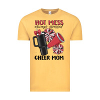 Vintage Mustard hot mess always stressed cheer mom Vintage Tee - MaliasSmallBusiness