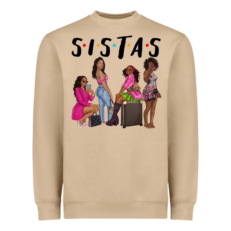 Sista Sisters Afro Black Women Heavyweight Sweatshirt by NancyCooperArtShop | Teevron