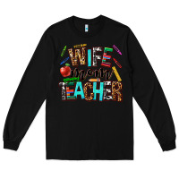 Black wife mom teacher Long Sleeve Tee - NancyCooperArtShop