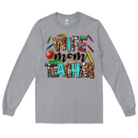Heather Grey wife mom teacher Long Sleeve Tee - NancyCooperArtShop
