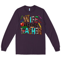 Plum wife mom teacher Long Sleeve Tee - NancyCooperArtShop