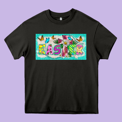 Easter Cross License Plate Template Heavy Core Tee Designed By Barkaloodesign