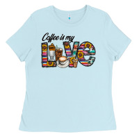 Baby Blue coffee İs mt love Ladies Tee - CowhideDigitalArt