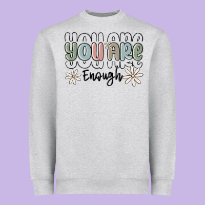 You Are Enough Heavyweight Sweatshirt Designed By Maliassmallbusiness