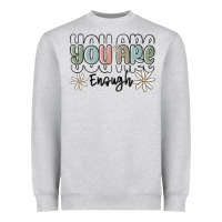 Heather Grey you are enough Heavyweight Sweatshirt - MaliasSmallBusiness