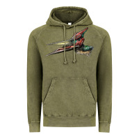 Vintage Olive Pteranodon Face Vintage Hoodie - LillyAllenDesigns