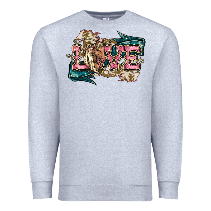 Love Horse Premium Sweatshirt by HowdyJamesFarm | Teevron