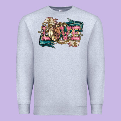 Love Horse Premium Sweatshirt Designed By Howdyjamesfarm