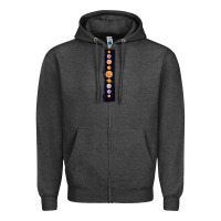 Charcoal Heather Planets Colour Zipper Hoodie - Bettercallsaul