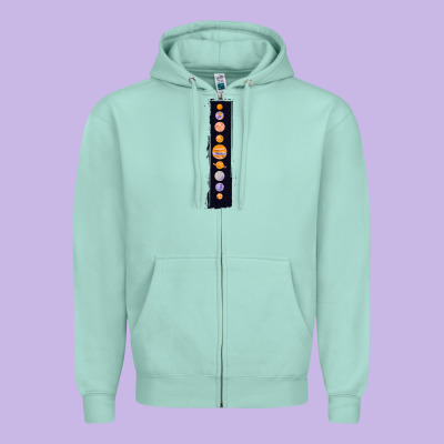 Planets Colour Zipper Hoodie Designed By Bettercallsaul