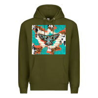 Army Green freebird with leopard and cowhide pattern Premium Hoodie - TumblerDesignByShophia