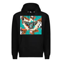 Black freebird with leopard and cowhide pattern Premium Hoodie - TumblerDesignByShophia