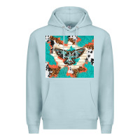 Blue Mist freebird with leopard and cowhide pattern Premium Hoodie - TumblerDesignByShophia