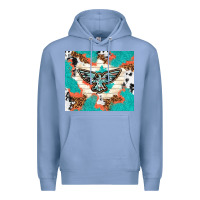 Colony Blue freebird with leopard and cowhide pattern Premium Hoodie - TumblerDesignByShophia