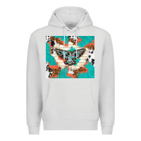 Dove Grey freebird with leopard and cowhide pattern Premium Hoodie - TumblerDesignByShophia