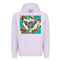 Lilac freebird with leopard and cowhide pattern Premium Hoodie - TumblerDesignByShophia
