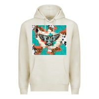 Oatmeal Heather freebird with leopard and cowhide pattern Premium Hoodie - TumblerDesignByShophia
