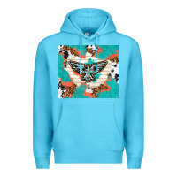 Ocean Blue freebird with leopard and cowhide pattern Premium Hoodie - TumblerDesignByShophia