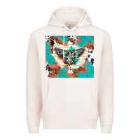 Pale Pink freebird with leopard and cowhide pattern Premium Hoodie - TumblerDesignByShophia