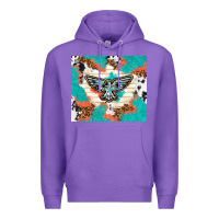 Purple freebird with leopard and cowhide pattern Premium Hoodie - TumblerDesignByShophia