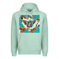 Seafoam freebird with leopard and cowhide pattern Premium Hoodie - TumblerDesignByShophia