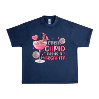 Navy even cupid needs a margarita Urban Heavy Tee - MaliasSmallBusiness