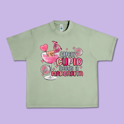Even Cupid Needs A Margarita Urban Heavy Tee Designed By Maliassmallbusiness