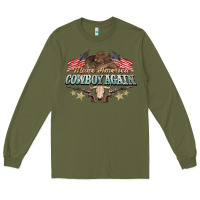 Army Green make america cowboy again Long Sleeve Tee - NancyCooperArtShop