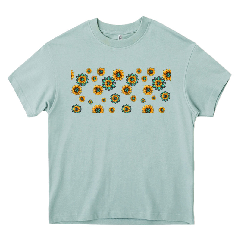 Sunflowers And Turquoise 16oz Libbey Glass Heavy Core Tee by HRA Design Shop | Teevron