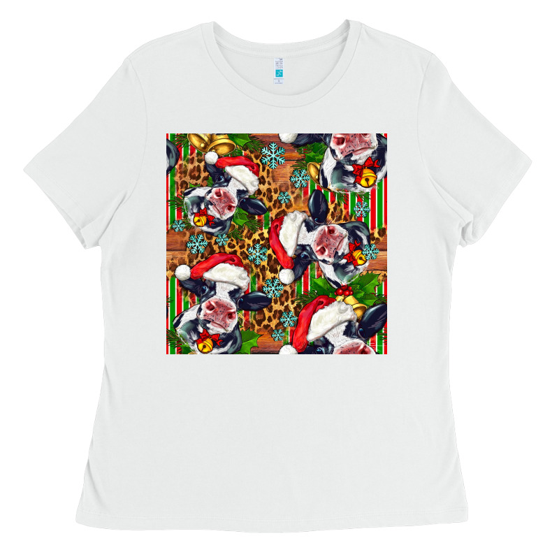 Christmas Leopard Cow Ladies Tee by FaDigitalArtStudio | Teevron
