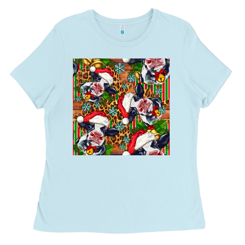 Christmas Leopard Cow Ladies Tee by FaDigitalArtStudio | Teevron