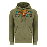 Vintage Olive highland cow mom Vintage Hoodie - Jasminsmagicworld