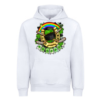 White St. Patrick's Day Hockey Urban Hoodie - FaDigitalArtStudio