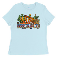 Baby Blue viva mexico Ladies Tee - RanaPortraitStore