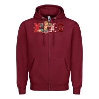 Burgundy xoxo cupid Zipper Hoodie - RanaPortraitStore