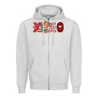Dove Grey xoxo cupid Zipper Hoodie - RanaPortraitStore